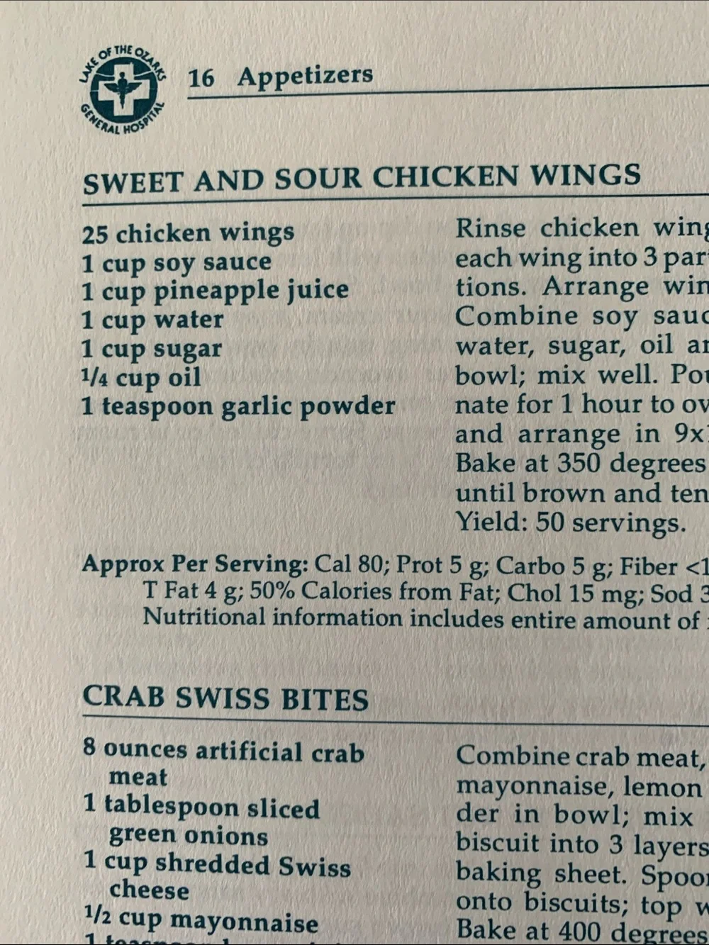 1993 Community Cookbook . From The Ozark Region In Missouri. 9” X 6.50”